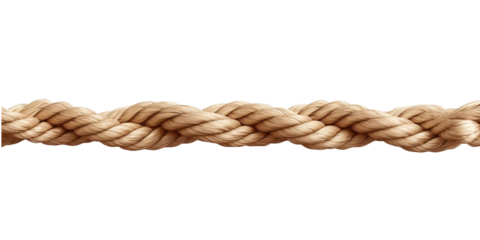 Straight rope isolated on transparent or white background