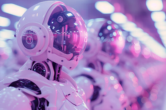 Robots in a Line, closeup on one