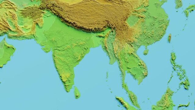 Bangladesh Map 3D animated with Borders