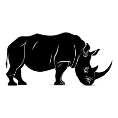 Obraz premium Silhouette rhinoceros animal black color only full body