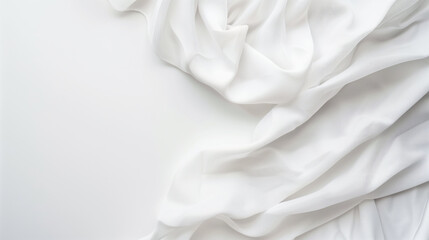 Obraz premium Soft white fabric with delicate folds on a clean, white background, conveying simplicity and elegance.