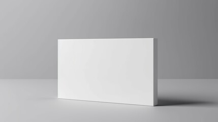 White business card mockup on gray background.3D mockup.