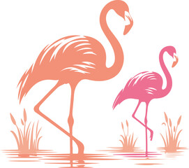   Flamingo icon, flamingo vector illustration