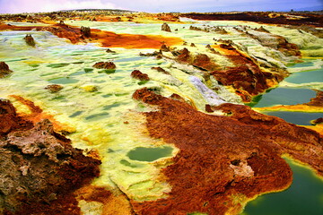 The Danakil desert, in north-eastern Ethiopia, inhabited by a few Afar people, who dedicate...