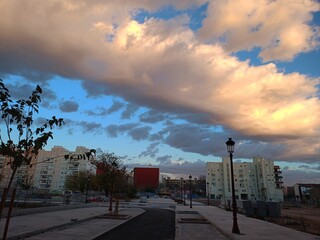 sunset in the city