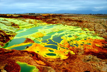 The Danakil desert, in north-eastern Ethiopia, inhabited by a few Afar people, who dedicate...