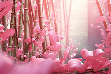 Bamboo Harmony Pink ribbons intertwined with