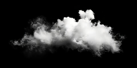 Smoke Cloud Isolated on Black Background