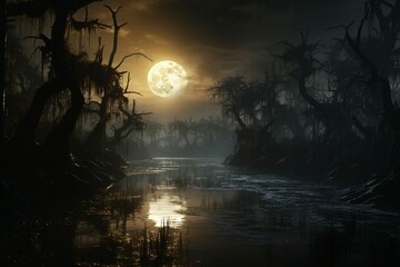 Cursed Swamp Moonlight Moonlight casting an