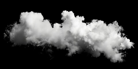 Smoke Cloud Isolated on Black Background