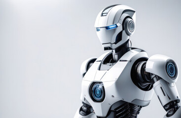 AI Artificial Intelligence Robot Head with digital graphic Brain Engine inside Isolated on white background with clipping path, 3D rendering