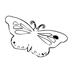 Black and white butterfly glyph