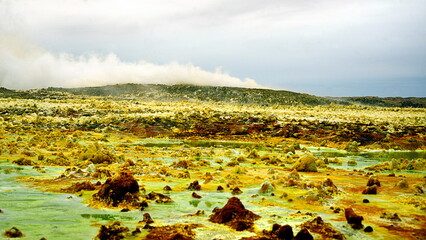 The Danakil desert, in north-eastern Ethiopia, inhabited by a few Afar people, who dedicate...