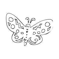Black and white butterfly glyph