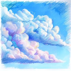 Fototapeta na wymiar blue sky drawing