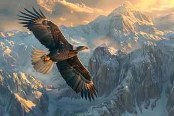 Fotobehang bald eagle in flight © Sana