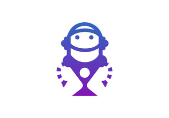 Robot logo design concept. universal robotic logo vector.