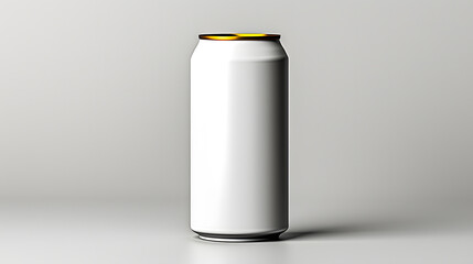 3d Mokup of soda or beer can on surface isolated on grey background