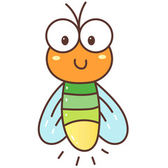 Cute Firefly cartoon hand drawn.