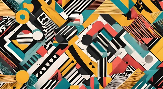 Background abstract pattern color funky geometric doodle shapes