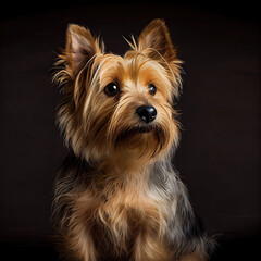 Elegant Australian Terrier Portrait with Artistic Studio Lighting