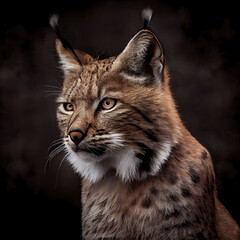 Obraz premium Majestic Bobcat Portrait in a Professional Studio Setting
