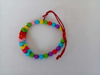 colorful beads on a white background