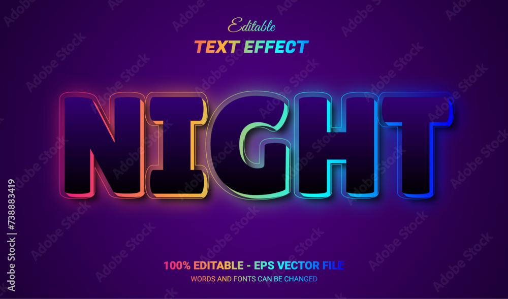 Canvas Prints night editable text effect