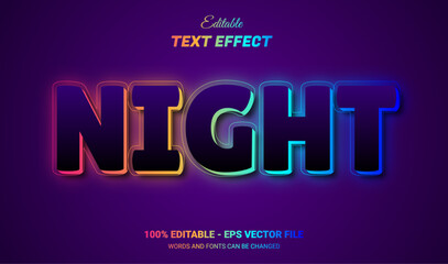 night editable text effect