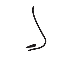 Nose icon, vector , silhouette design. Nose side view icon with stroke line. Human organ of smell icon vector.