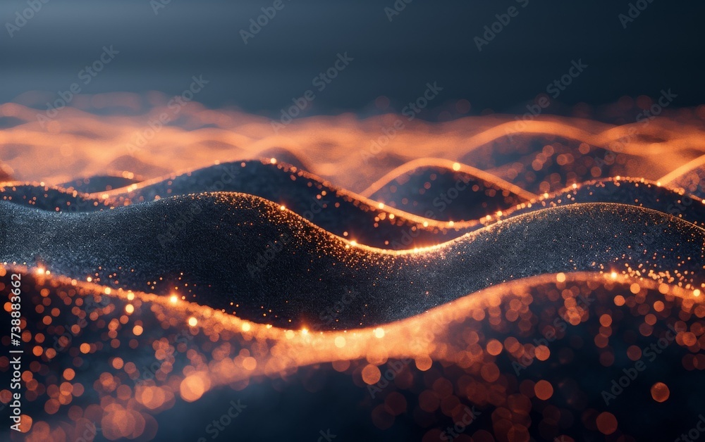 Poster this photo depicts a blurry wave of light, creating a mesmerizing visual effect. the light appears t