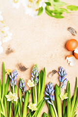 Easter mock up or background with a copy space for a greeting text