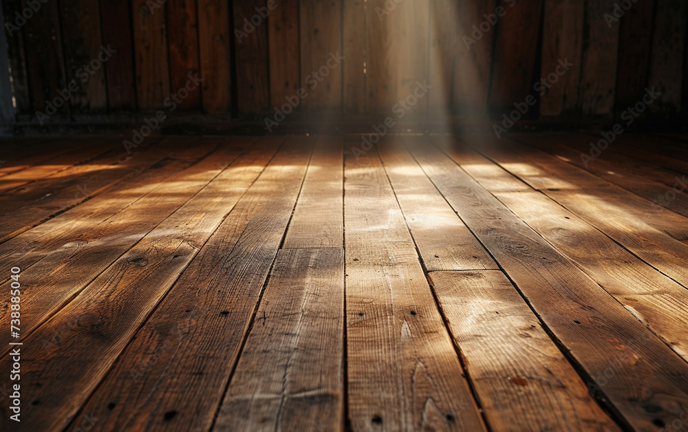 Aufkleber the photograph captures sunlight filtering through the wooden floor, creating a warm and inviting at