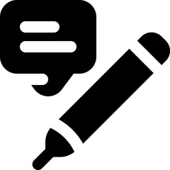 content writing icon. vector glyph icon for your website, mobile, presentation, and logo design.