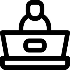 content creator icon. vector line icon for your website, mobile, presentation, and logo design.