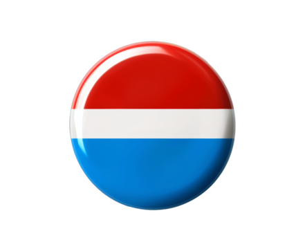 A sleek badge bearing the colors of the US flag, representing the American spirit for the 2024 presidential elections.