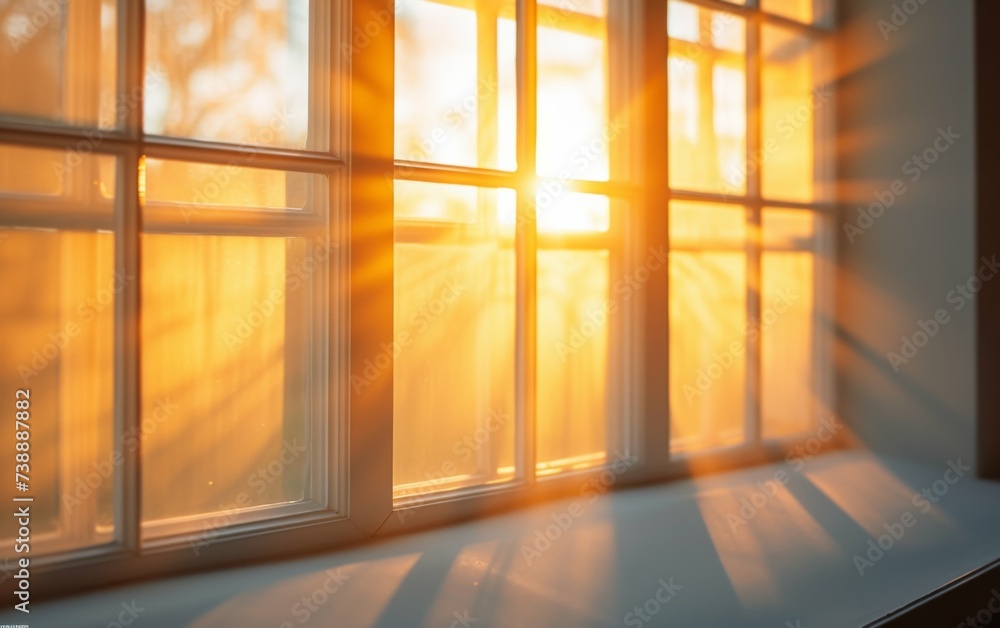 Aufkleber the suns rays are filtering through the glass window panes, creating a warm and bright light that il