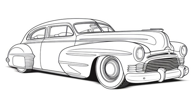Naklejki Hand painted vintage cars are classic, automotive and scalable art that provide an unforgettable experience.