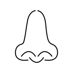 Nose icon line vector isolate on white background