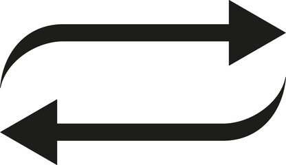 Repeat two arrows icon. Return arrows. Vector. Flat design.