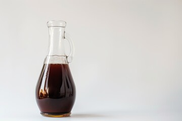 one glass bottle with cold brew coffee