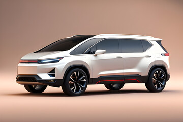 Front view of new SUV car with sport and modern design