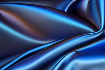 Obraz premium Blue silk satin fabric luxury, perfect for design background, Created with generative AI tools
