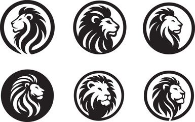 black and white lion, silhouette Image