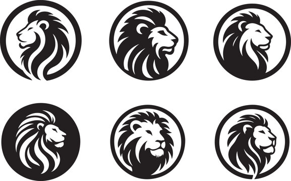 black and white lion, silhouette Image