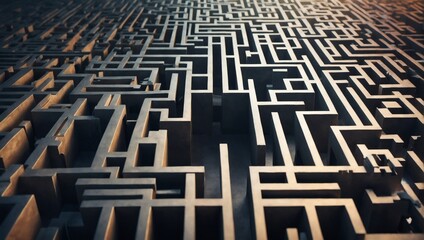 3D Abstract Maze Background 