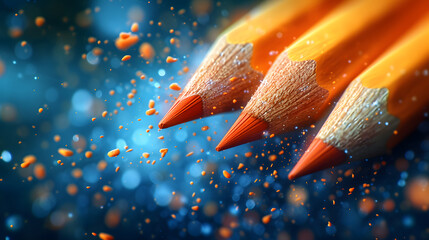 The tip of the pencil close up - Powered by Adobe