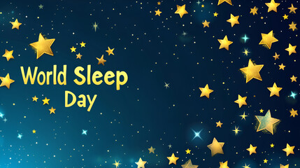 Fototapeta premium A banner featuring a serene night sky filled with stars, perfect for World Sleep Day