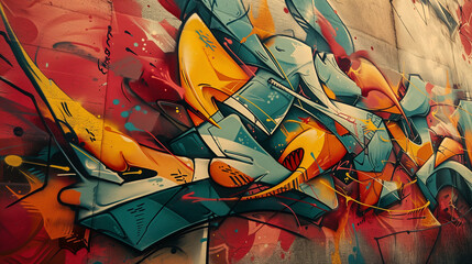 Vibrant and dynamic graffiti art on a textured urban wall, capturing the essence of street culture in HD 