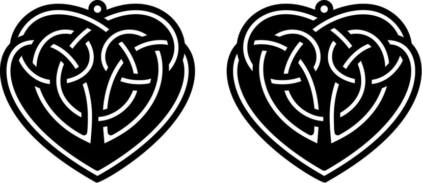 Laser Cut Celtic Heart Earrings. Celtic Heart Pendant. Celtic Knot 